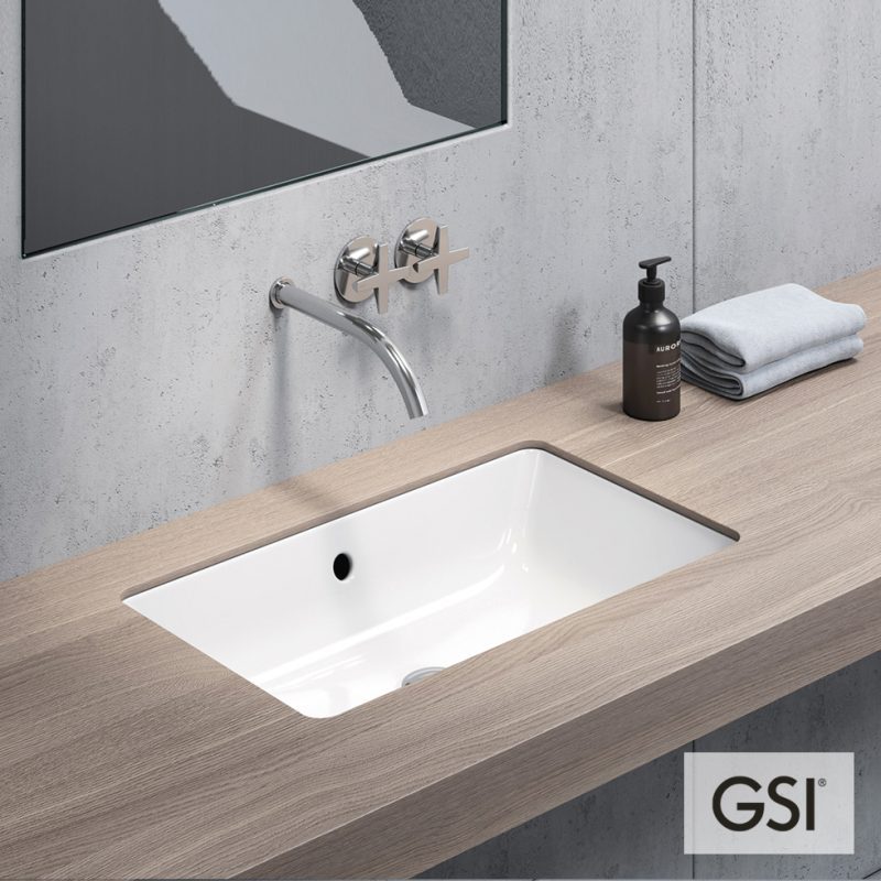 Νιπτήρας Πορσελάνης Kube 60×37 Υποκαθήμενος (+fissk) GSI