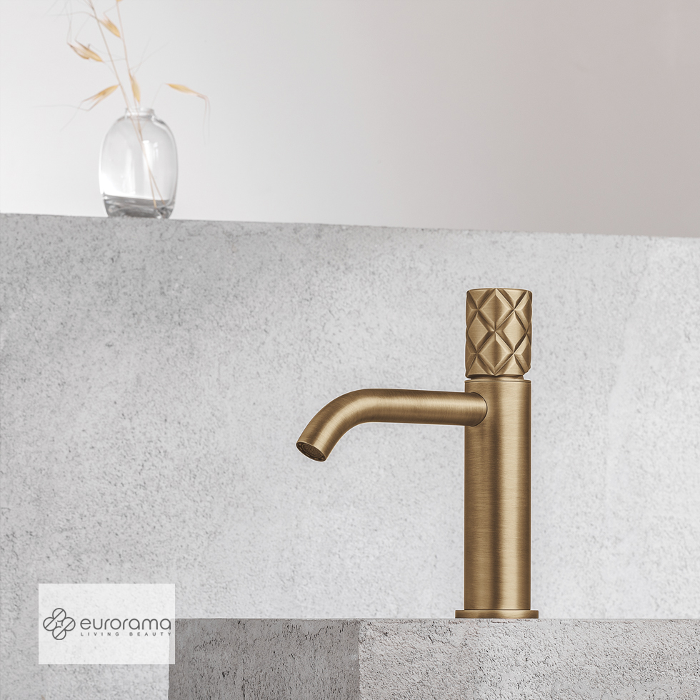 202-168309-221Μπαταρία Νιπτήρα με Βαλβίδα Clic-Clac Eletta Chester Eurorama Bronze Brushed