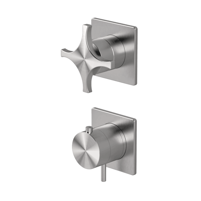 Thermostatic shower mixer with integrated 2-way diverter