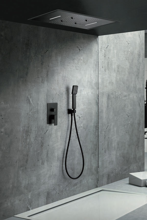 IMEX SUMATRA SERIES MATTE BLACK RECESSED SINGLE-LEVER SHOWER SET
